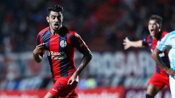 Román Martínez fue el autor del gol de San Lorenzo para el triunfo ante Junior por la Copa Libertadores (Foto Baires)