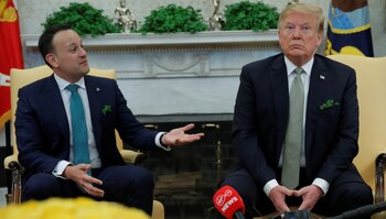 Donald Trump y el primer ministro irlandés, Leo Varadkar, en la Casa Blanca (Reuters/ Jim Young)