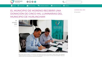 El acuerdo firmado enrte Festa y Zabaleta fue publicado en la web oficial de Moreno