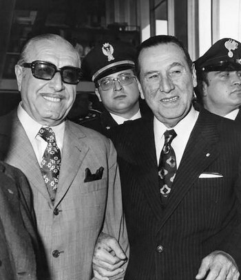 Héctor Cámpora y Juan Perón.