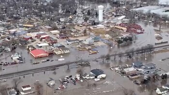 Vista aérea de las inundaciones, el sábado