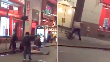 Un hombre atacó con un arma a tres personas afuera de un bar en Nueva York (Foto: Captura)