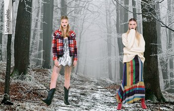 Lentejuelas combinadas con escocés, texanas