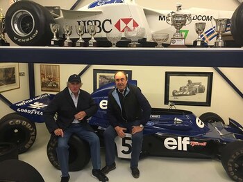 Jackie Stewart y Parrado en