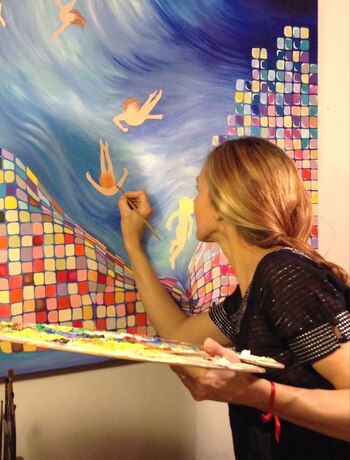 En pleno trabajo. Laura Subise