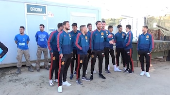 El plantel de España visitó