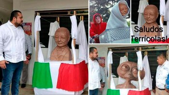 Un busto de Benito Juárez