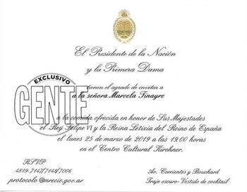 La invitación que recibió la