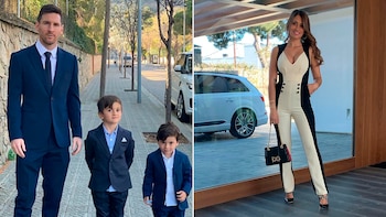 La familia Messi concurrió al bautismo de los tres hijos de Cesc Fábregas (@antoroccuzzo88)