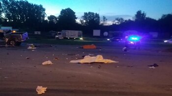 La escena del accidente tras