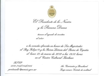 En las invitaciones repartidas por