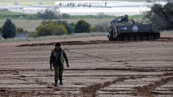 Tanques israelíes en la frontera