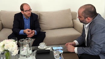 El funcionario con Infobae, en el microcine de Olivos (Maximiliano Luna)