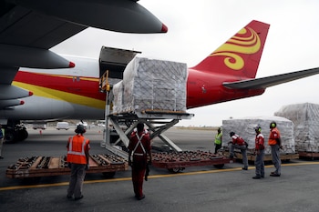 La llegada de material sanitario