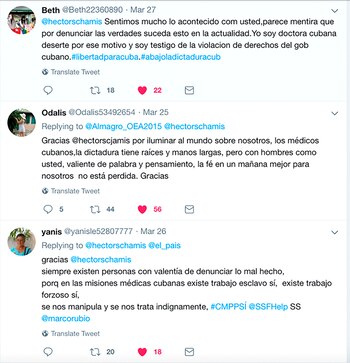 Los médicos cubanos escribieron en