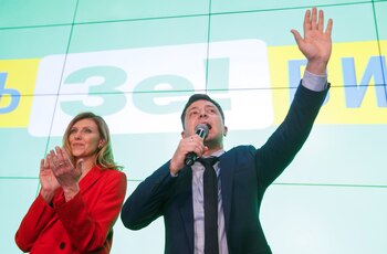 Zelenskiy y su esposa Olena