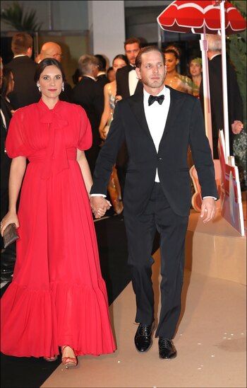 Tatiana Santo Domingo -de total look rojo- y Andrea Casiraghi.
