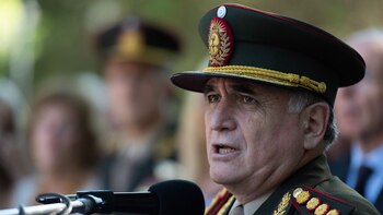 El jefe del Estado Mayor Conjunto, Bari Del Valle Sosa, ex combatiente de Malvinas fue el encargado de evocar la gesta del Atlántico Sur