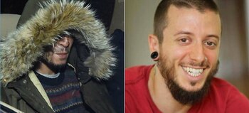 Stefano Leo, de 33 años, fue apuñalado mortalmente en el cuello, mientras caminaba en paseo peatonal de Lungo Po Machiavelli, en Turín y el supuesto autor de los hechos, Said Machaouat, de 27 Foto: (Impresiones de pantalla)