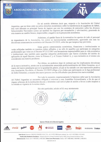 La carta lleva la firma