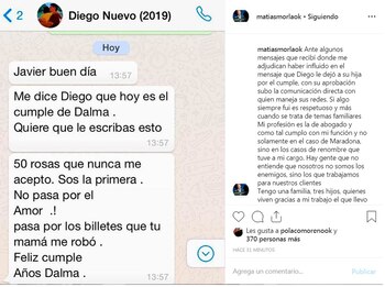 El mensaje que el propio Diego Maradona ordenó se publique en sus redes sociales por el cumpleaños de Dalma.