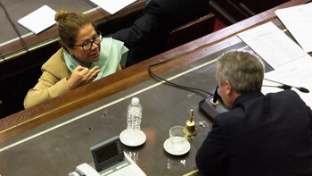 Camaño y Monzó discuten en la sesión de esta tarde (Adrián Escandar)