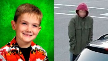 A la izquierda, el pequeño Timmothy Pitzen poco antes de su desaparición. A la derecha, el joven que esta mañana vagaba por las calles de Newport y que aseguró ser Timmothy Pitzen