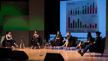 Una imagen de la mesa, durante la segunda jornada de la Cumbre de ciudades culturales
