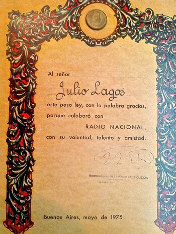 El diploma con el pago