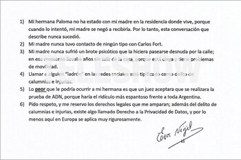 El documento que Eva Vigil