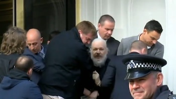Julian Assange al momento de