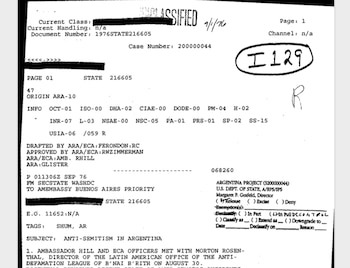 Uno de los documentos desclasificados