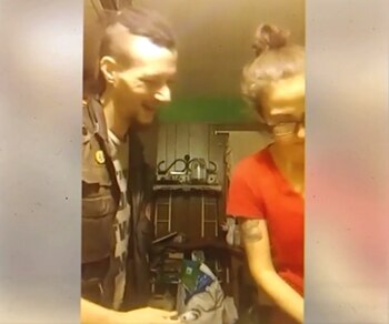 La pareja se grabó cuando