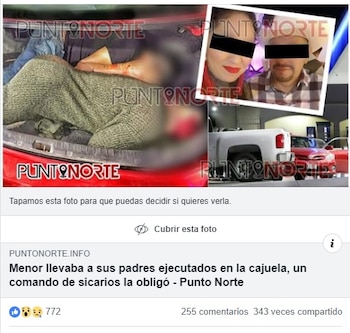 Los cadáveres fueron encontrados en la cajuela (Foto: Facebook)