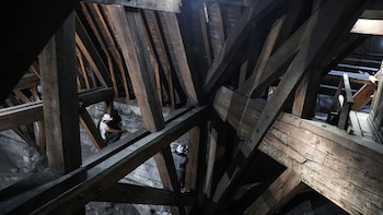 La estructura de madera del