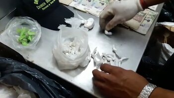 Parte de la droga incautada