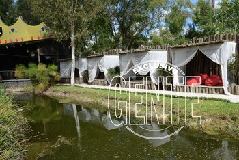 El jardín con laguna y gazebos. Foto: Julio César Ruiz/GENTE