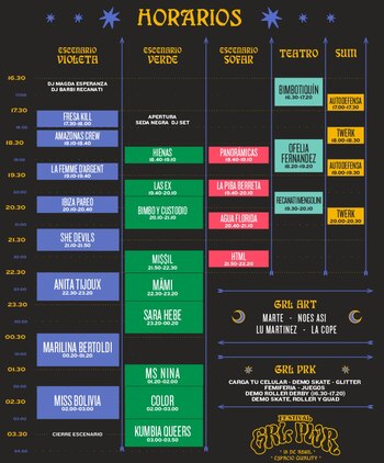 Line up del festibal PWR