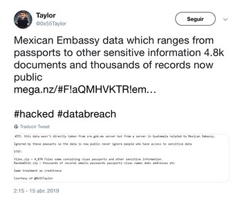 El hacker tuiteó un link