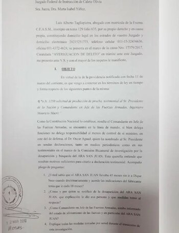 El documento que la Justicia