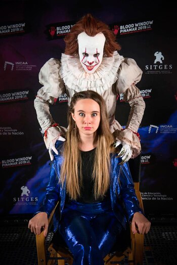 Maite Lanata con el payaso