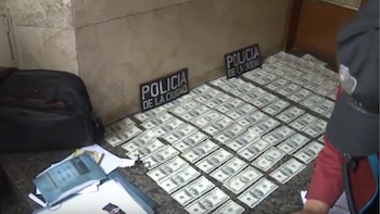 Parte del dinero incautado
