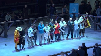 El team argentino recibiendo su