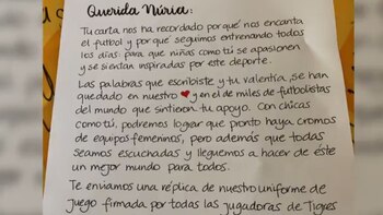 La misiva que envió el