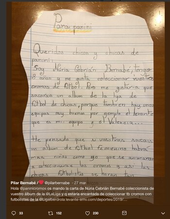La carta de Nuria Cebrián
