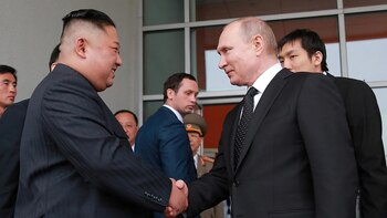 Kim Jong-un y Vladimir Putin,