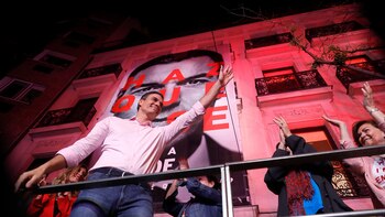 Pedro Sánchez, durante los festejos