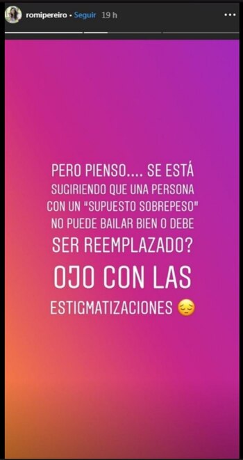 Romina Pereiro habló de la