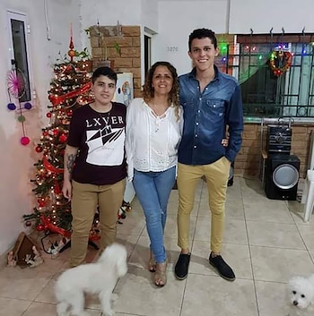 Bianco junto a sus hijos Benjamín e Ignacio