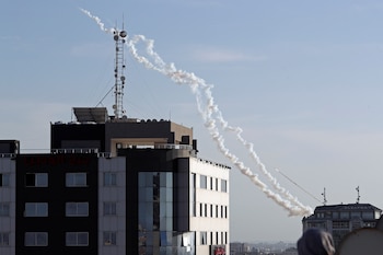 Cohetes lanzados desde Gaza a Israel. (REUTERS/Mohammed Salem)